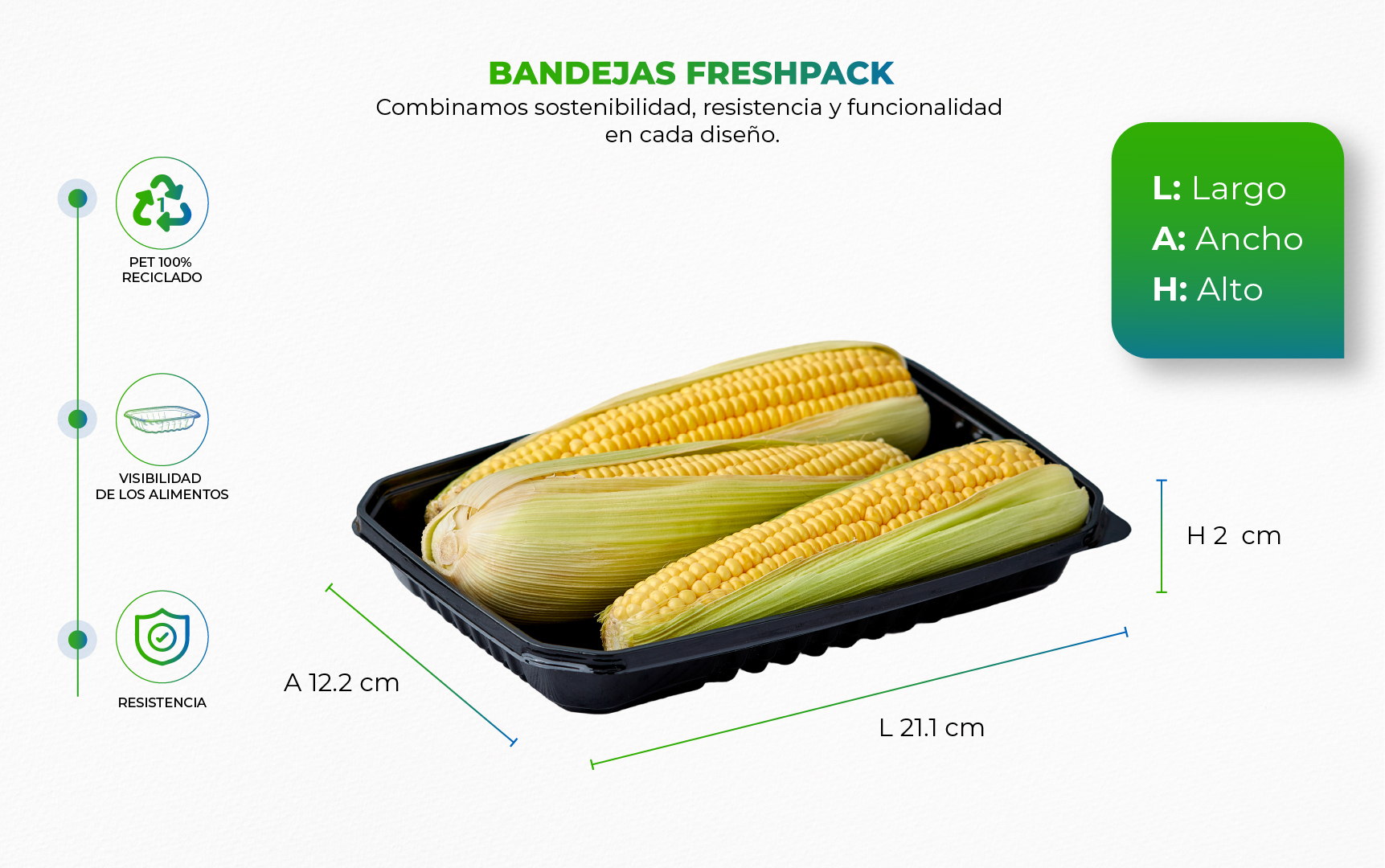 Bandeja plástica con mazorca encima