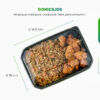 Empaque plástico con comida dentro