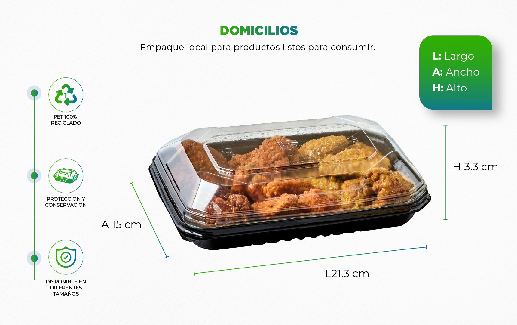 empaque plástico con comida dentro