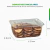 Recipiente plástico sostenible con galletas dentro