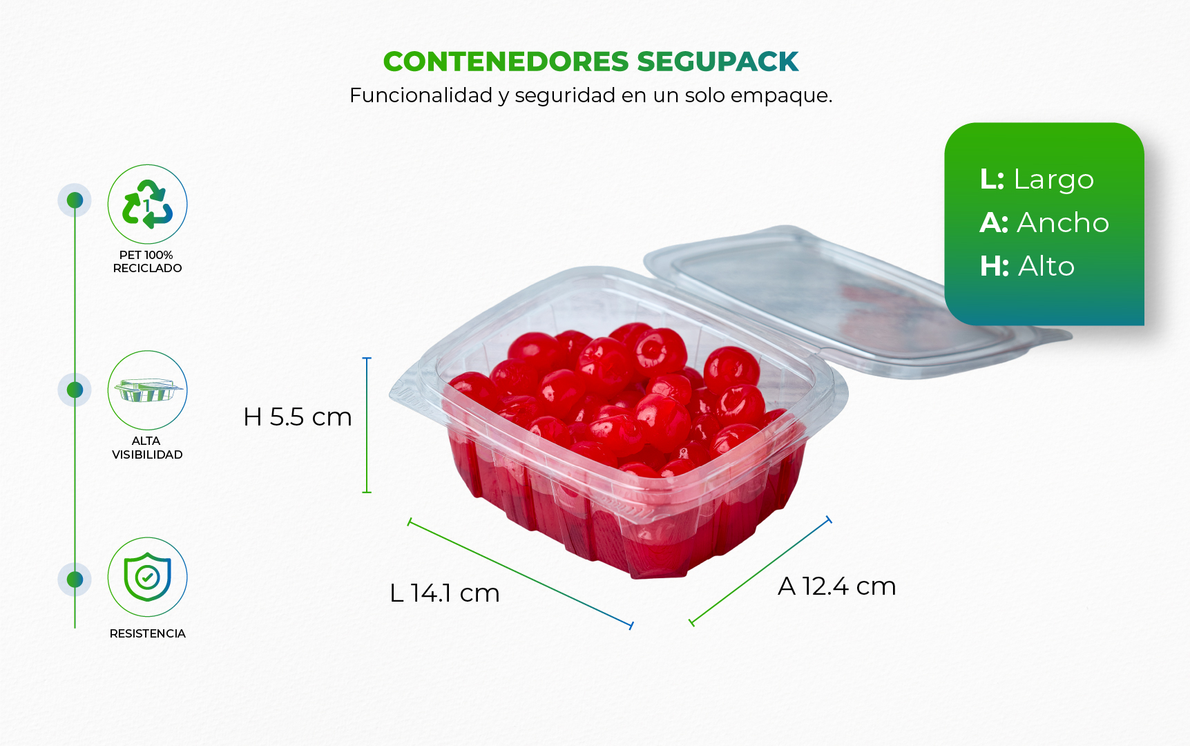cota-segupack-12oz-tb Recipiente plástico con cerezas dentro