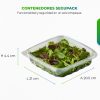 Recipiente plástico con ensalada dentro