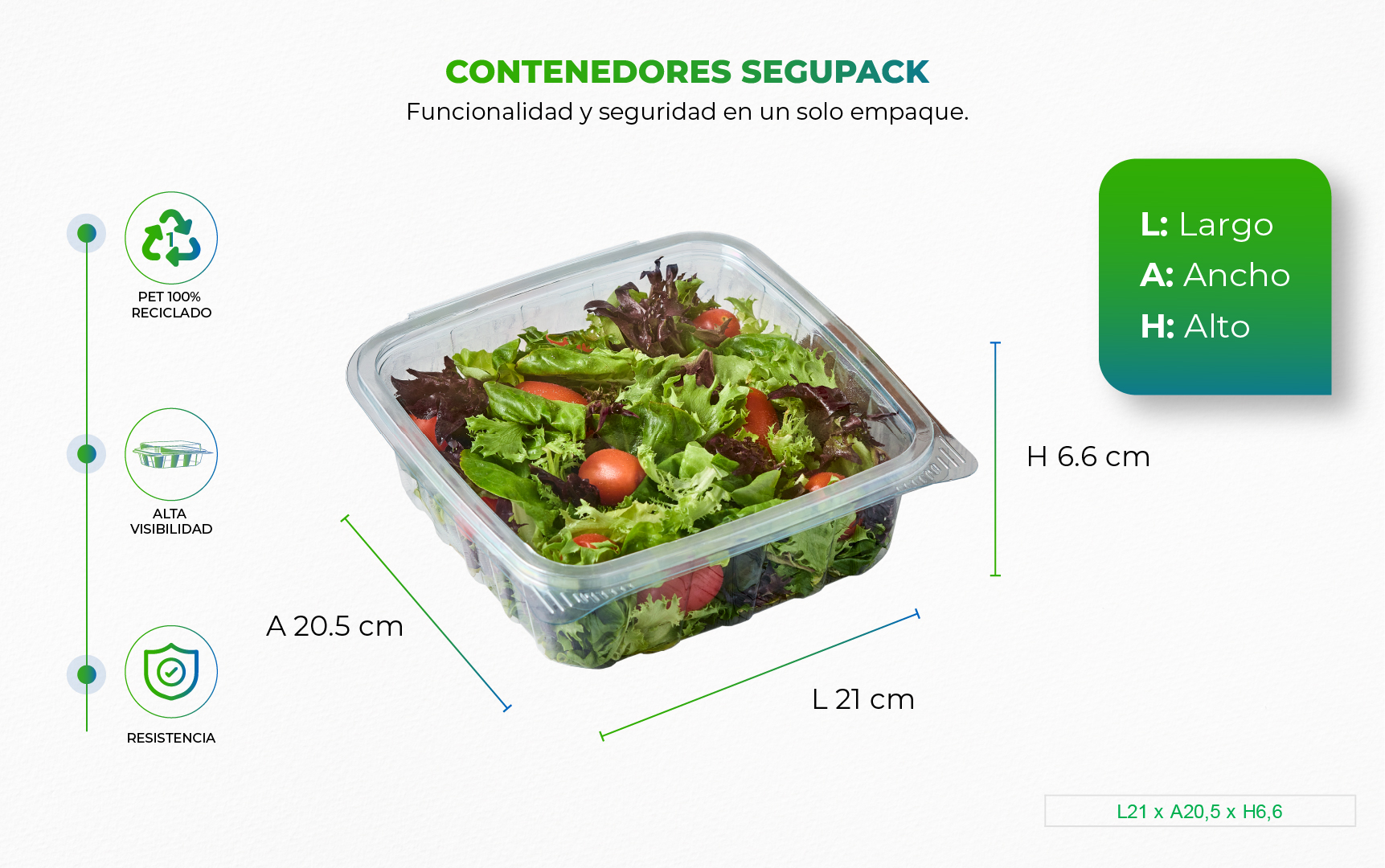 Recipiente plástico con ensalada encima