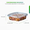 Recipiente plástico sostenible con maní dentro